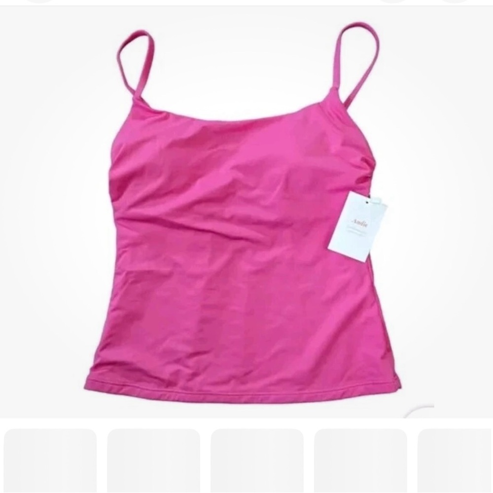 Andie Swim The Longline Tank Top Rogue Pink Eco Nylon Size Medium